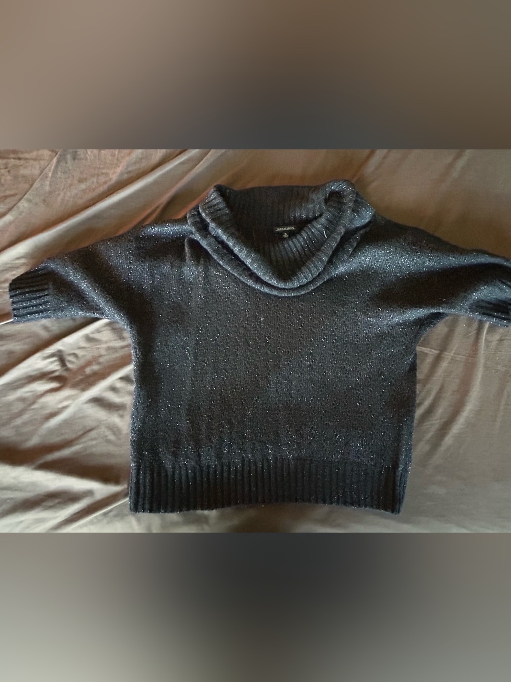 Notations Black Glitter Cowlneck Turtleneck Sweater